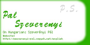 pal szeverenyi business card