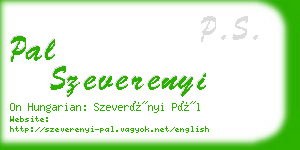 pal szeverenyi business card